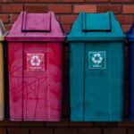 Zero-Waste - A row of recycling bins with different colors