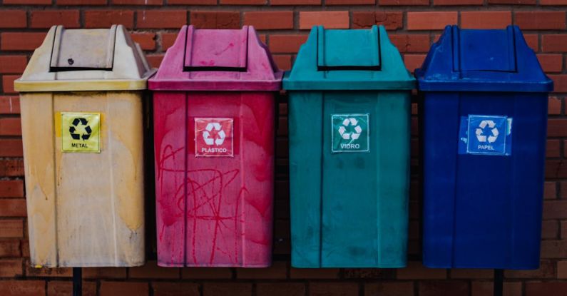Zero-Waste - A row of recycling bins with different colors